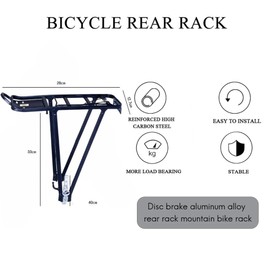 154Lb Capacity Almost Universal Adjustable Bike Cargo Rack Cycling Equipment Stand Footstock Luggage Carrier Racks with Reflective Logo for V Brake Disc Brake Road Bike