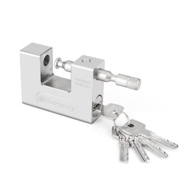 WDFAACK 5 Keys Super Silver Heavy Duty Padlock Lock for Garage Warehouse Shipping Container