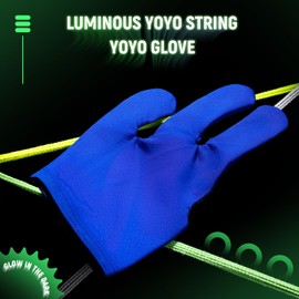 CHEE MONG Luminous Yoyo String Pack of 15 + Yoyo Glove, Durable 100% Polyester Yoyo String Glow in The Dark, Great for String Trick Yoyos