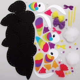 Baker Ross FE199 Puffin Decoration Sewing Kits - Pack of 3, Sewing Set for Children, Creative Activities for Kids, Ideal Arts and Crafts Project