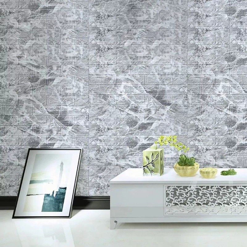 Patrón De Ladrillo Pegatina De Pared 3d Papel Tapiz 10pcs