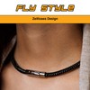 Fly Style Braided Leather Necklace for Men and Women, Black,