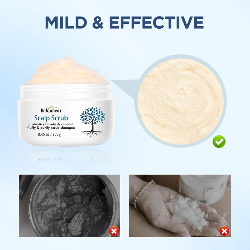 Bablabear- Exfoliante para el cuero cabelludo, tratamiento para la picazón