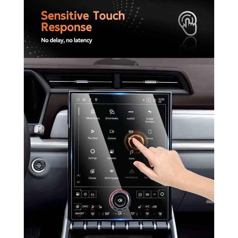 CDEFG Tempered Glass for 2025 2026 GMC Acadia Screen Protector,