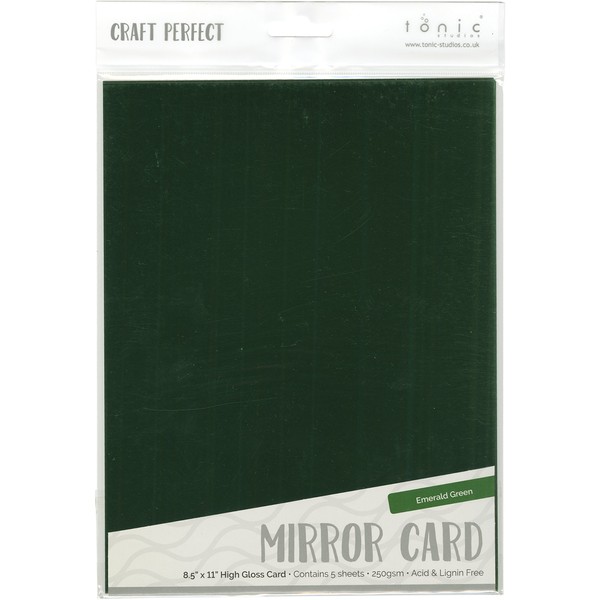 Tonic Studios Mirror Glossy Cardstock 8.5"X11" 5/Pkg Emerald Green,
