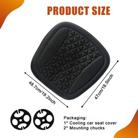HQRNYP Seat Covers for Cars, Car Seat Cooling Pad, Comfortable Breathable Front Vehicle Cover Cooling Pad, Automotive Accessories Anti-Slip Ventilated Auto Protectors Universal for SUV Truck (Black)