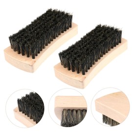 Healvian 2pcs Wooden Bristle Shoe Brush Multi-use Cleaning Tool for Shoes and Laundry Durable Bristles Ergonomic Handle for Easy Use and Washing