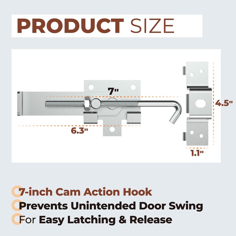 Xinafan Barn Door Jamb Latch, Zink-Plated Barn Sliding Door Hardware