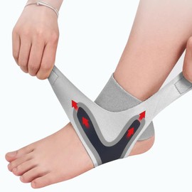 足首サポーター 固定 薄型 通気性材質 足 サポーター アキレス腱 サポーター かかとサポーター 踵サポート ランニング 登山 スポーツ用 通勤 立ち仕事 日常用 男女兼用 (グレー/左, M)