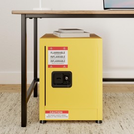 CHEINAUTO Hazardous Storage Cabinets, 17"x17"x22" Galvanized Steel Safety Cabinet, Flammable Liquids Storage Cabinet for Industry and Home