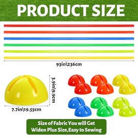 Hiboom 6 Set Multi-Dome Arch Gates Set Include 6 Obstacle Course Arch Gates with 12 Domes Base Rainbow Color Sport PE Equipment for Adult Obstacle Course Outdoor Backyard Lawn Sports Games