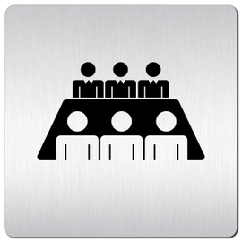 Türschilder24 XXL Door Sign 125 x 125 mm Conference Meeting 004 1.5 mm Aluminium Solid Material 100% Made in Germany