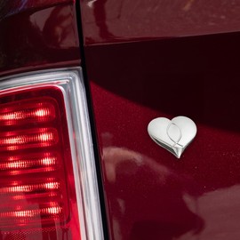 Chrome Metal Christian Jesus Fish and Heart Car/Auto/Truck 3D Emblem Badge Decal - Universal Fit (Silver)