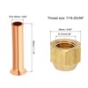 PATIKIL 1/4" (6.35mm) ID Copper Tube Flare Fitting with Nuts,