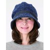 Warm Small Face Crochet Hat Navy