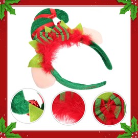 YGCHEN Christmas Headband Christmas Elf Headbands Christmas Elf Hat Hair Band Christmas Headband Elf Headwear Christmas Decoration Hair Accessories Christmas Party Carnival Party Pack of 2