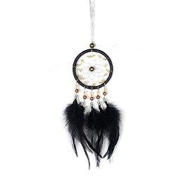 Malicosmile Car Dream Catcher for Rear View Mirror, Black Feather Dream Catchers Wall Hanging Decorations Car Charm Ornament