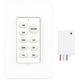 GREENBELL 8-Position Timer Switch, Countdown Timer and Receiver Kit, Remote Control Lighting Fixture, Timer Switch with Remote for Ceiling Lights, Lamps