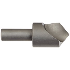 KEO 53100 High-Speed Steel Single-End Countersink, Uncoated (Bright) Finish, Single Flute, 100 Degree Point Angle, Round Shank, 1/2" Shank Diameter, 1" Body Diameter
