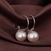 JiayangJY Solid Silver 8MM Pearl Earrings for Women Sterling Silver