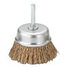 TRUSCO TB-6631 Cup Brush with Shaft Diameter 2.6 x Axis 0.2 inches (65 x 6 mm), Brass Plated Steel Wire, Wire Diameter 0.25 inches (0.25 mm)