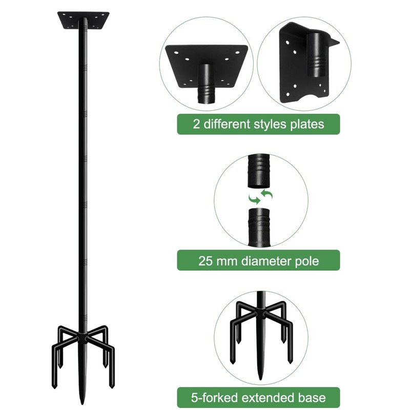 Mokeyder 90 Inch Bird House Pole Mount Kit, Adjustable Heavy