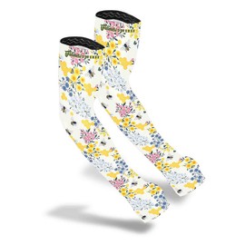 Farmers Defense Protection Sleeves - Save the Bees Cream - UV Cooling Sleeves | Anti-Scratch Sun Protection Arm Sleeves Comfort Clothing for Gardening Harvesting Outdoors Enthusiasts - Size: XS