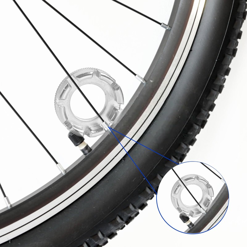 ptiysta Bicycle Spoke Wrench Tool, Hardened Steel 6-in-1 Spoke Rim