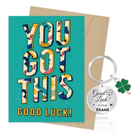 DOINEUFL Good Luck Gifts, You Got This Good Luck Cards ＆ Keyring with Kraft Envelope, Best of Good Luck In Your Exams, Driving Test
