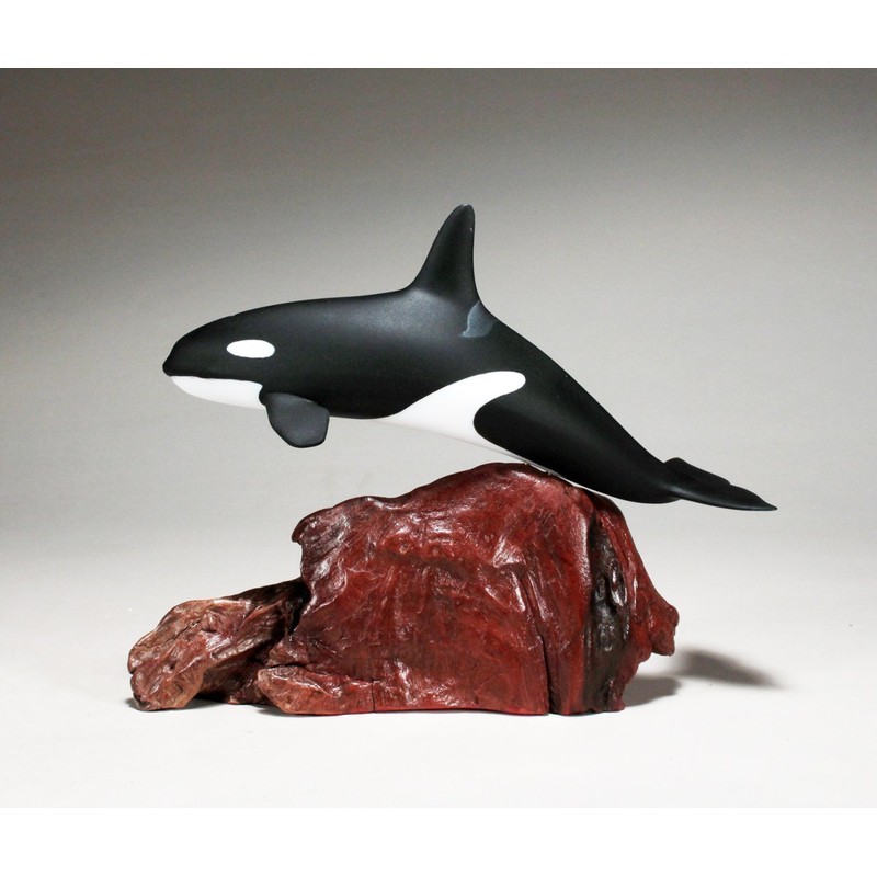ORCA KILLER WHALE Sculpture by JOHN PERRY Large version 10in
