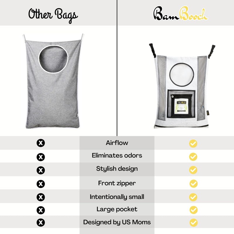 BamBooch AIR PURIFYING & ODOR ELIMINATING Small Hamper for Specialty