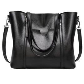OGCPWYQZ Women's Tote Bag, Shoulder Bag, Shoulder Bag, Large Capacity, Leisure Business Bag, Cute, Commuting to Work or School, Elegant, Stylish, 2-way, 6 Colors, Black, F