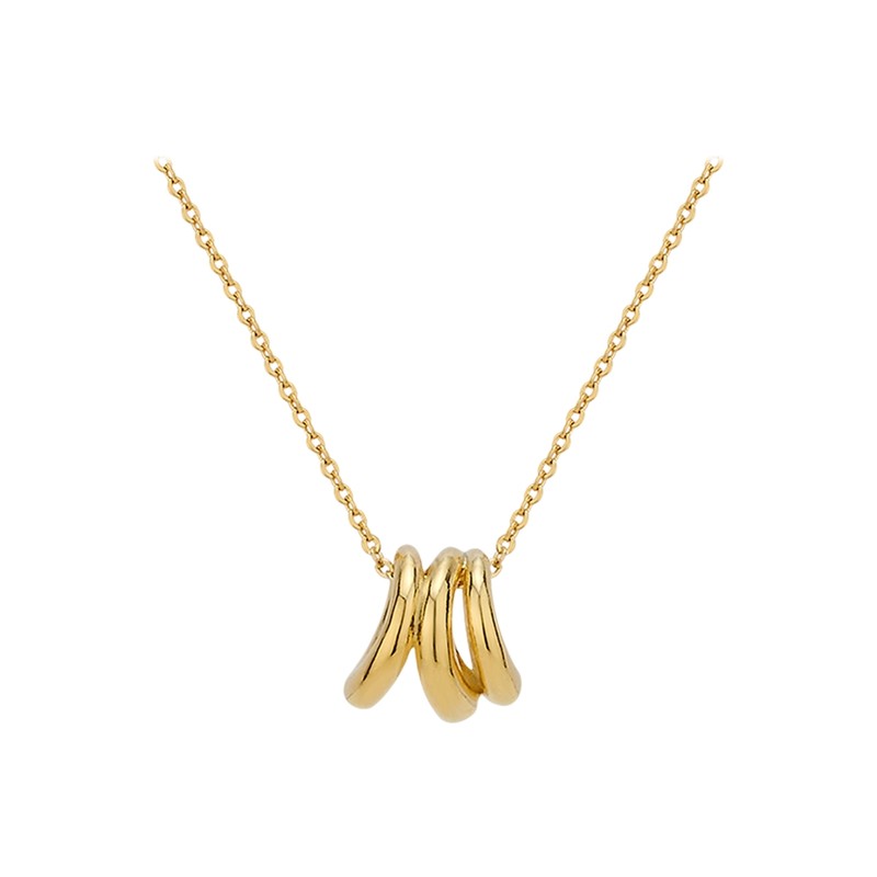 Gold&Deer 14KGP Triple Bold Wave Necklace Ash Gold / 골드앤디어
