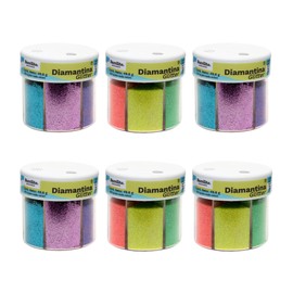 Barrilito Diamantina en aplicador tipo salero, surtido en 6 colores brillantes neón. 8042DYN