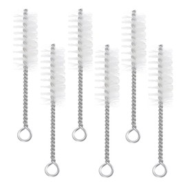 PATIKIL Strohhalm-Reinigungsbürsten-Set, 9,9 cm, 6 Stück, 2,5 cm Durchmesser, Edelstahl, Nylon, Rohr, Draht-Reinigungsbürste mit Haken für Laborglas, Flasche, Wasserflaschen, Gelb