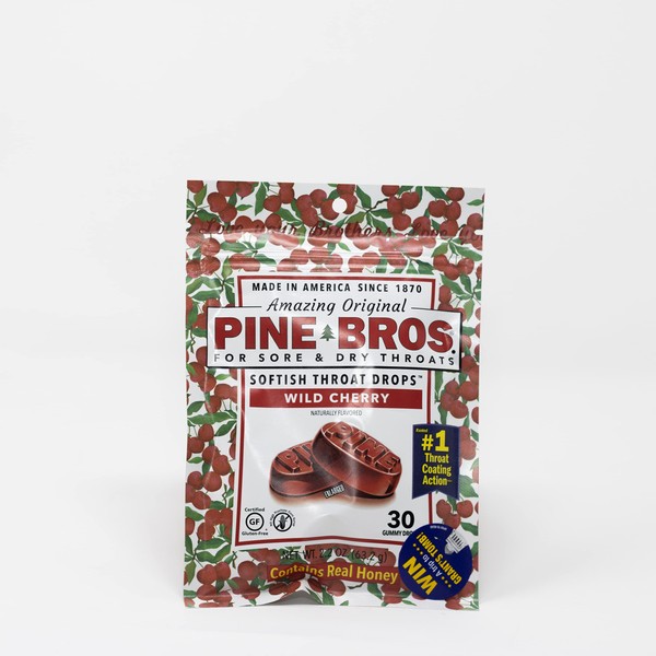 Pine Bros. Softish Throat Drops Value Pack Wild Cherry 30 Ea (3 Pack) by Pine Bros.