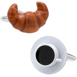 コーヒー クロワッサン カフス カフスボタン カフリンクス n01406