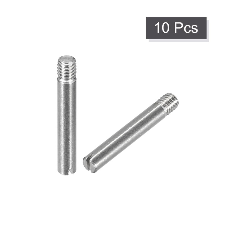 sourcing map 10Pcs M3 x 20mm Slotted Cylindrical Pin 304