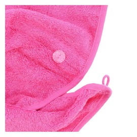 aztex Luxury Hair Turban Towel, Head Wrap Towel, Hair Drying Towel with Loop and Button Fastener, Luxury Absorbent and Lightweight Cotton, Multiple Colours, 64 x 23cm - Black