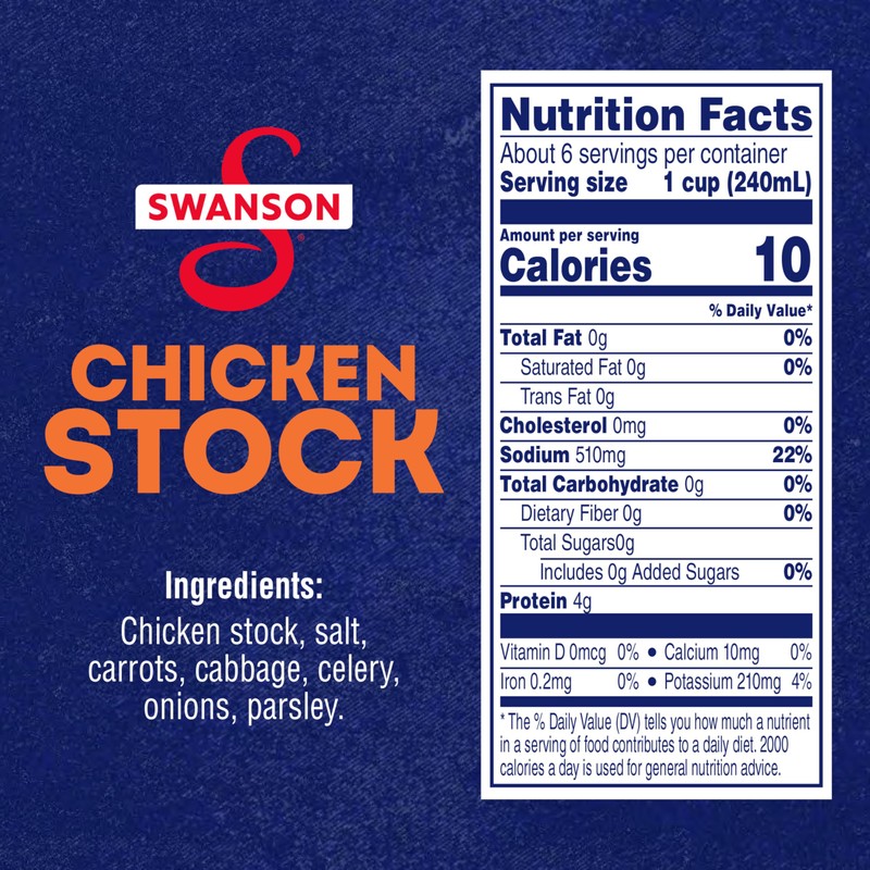 SWANSON S Chicken Stock, 48 oz Carton