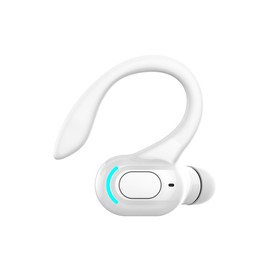 Single Ear Bluetooth Earpiece Pure White Stereo HD Sound Wireless Mono Headphone Earbud for Sports Running Workout