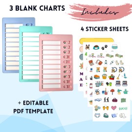 LIV&LOVE DIY Routine Chore Chart for Children, Kids, Toddlers, ADHD, Elderly. Organise Family to-do List, Montessori Independent Helper, Visual Charts (3 Pack Colour)