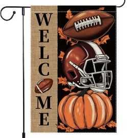 Welcome Fall Garden Flag Thanksgiving Garden Flags 12x18 Inch Double Sided Vertical Small Burlap Pumpkin Pumpkin Autumn Football Seasonal Yard Outside Decoration