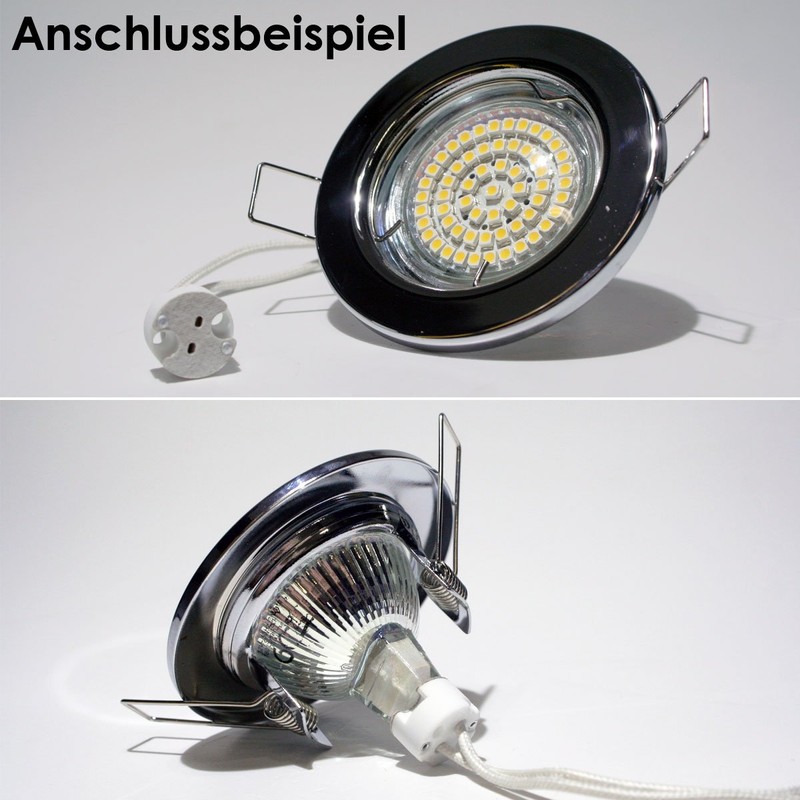 Blanko Set of 5 Bulbs Mounting Frame Chrome Gloss Rigid