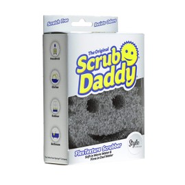 Scrub Daddy Sponge -Style Collection- Scratch-Free Scrubber for Dishes and Home, Odor Resistant, Soft in Warm Water, Firm in Cold, Deep Cleaning Kitchen and Bathroom, Dishwasher Safe, 1ct (3 Pack)