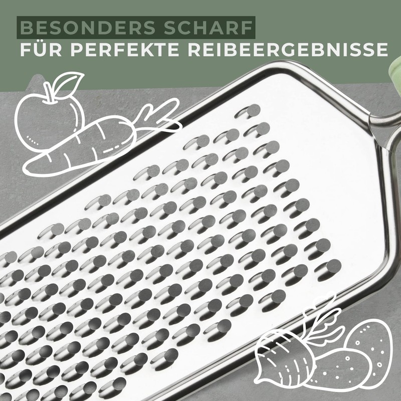 Fackelmann Ecolution Grater - Hand Grater Made of Stainless Steel,