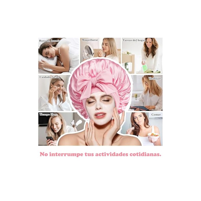 AVENIX Gorro para Dormir de Satin, Set 4 Piezas, Ajustable