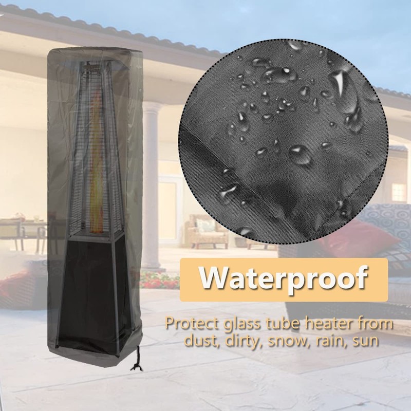 asdmm Waterproof Glass Tube Heater Cover - Outdoor Square Standing