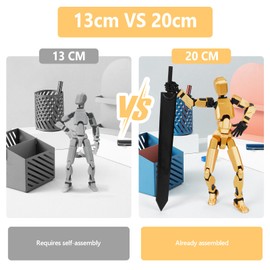 Gencokok Titan 13 Action Figure, T13 Action Figure 20cm/8.1 inch Assembly Completed T20 Dummy 13 3D Printed Nova 13 Lucky 13 Action Figure 6 Weapons Set 3 Hands Present for Game Lovers (Gold)