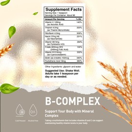 HoneyCombs Vitamin B Complex Drops – Liquid Supplement with Vitamin B1, B2, B3, B5, B6, B7, B9, B12 & Vitamin C – Super B Complex Vitamins – Alcohol-Free Liquid Vitamin Supplement, 16 Fl Oz.